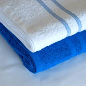 Leisure Centre Towels - Royal Blue & White with Blue Stripes